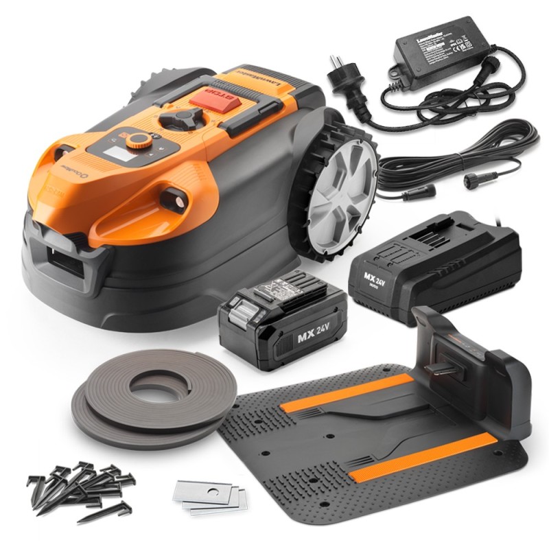 Robot tondeuse autonome 24V avec station de charge, sans fil perimetrique - Le robot le plus simple du marche