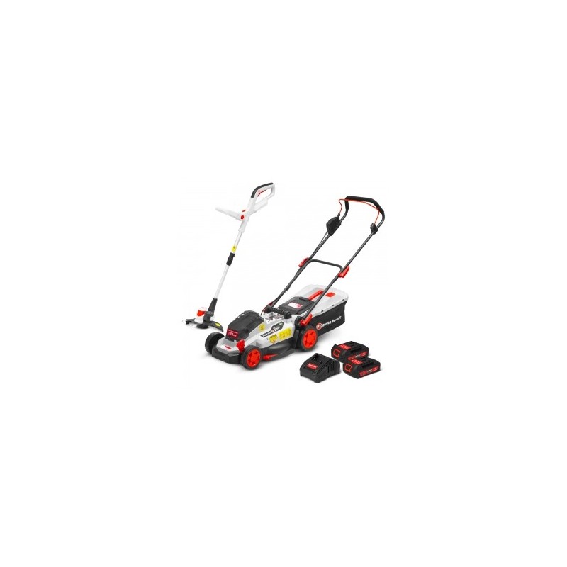 Tondeuse et coupe bordures rechargeables 20V max + 2 batteries - Elem Garden.