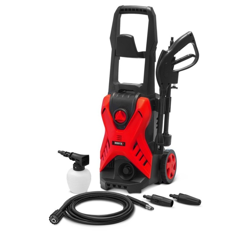Nettoyeur haute pression 1700W - 135 bars sur roues - Buse turbo et buse rotative - Brick BRICK - 1