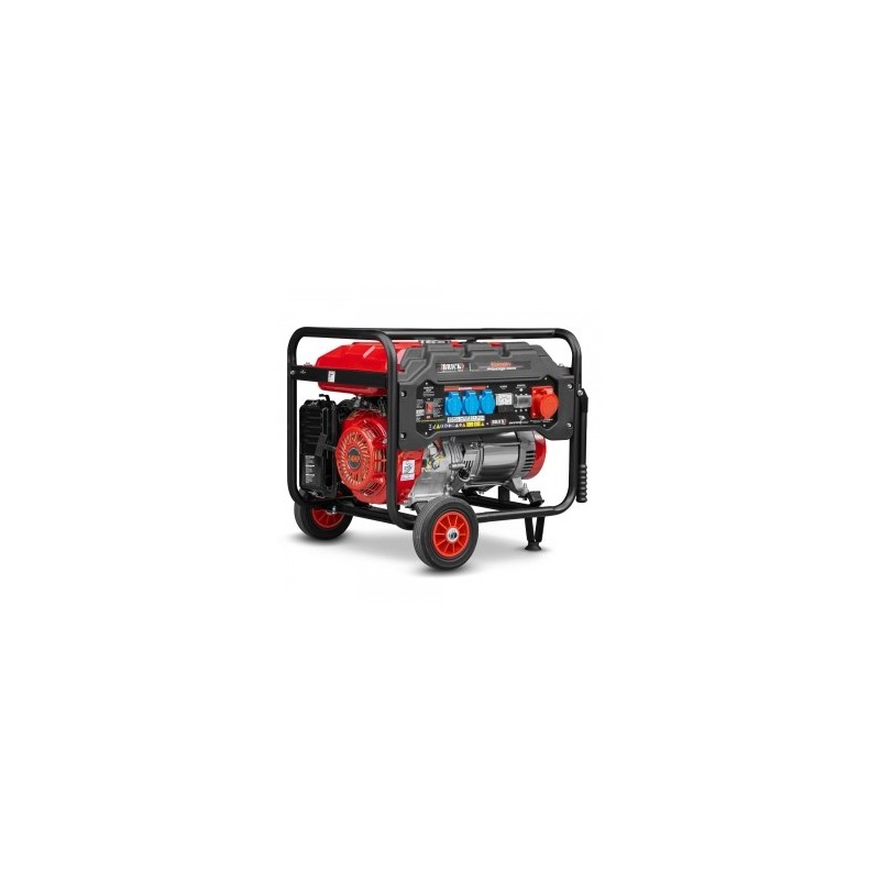 Groupe électrogéne max 6000W avec roues et prise triphasé - Brick