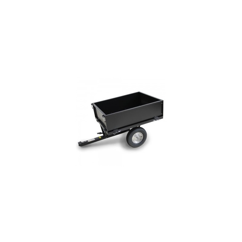 Remorque pour tracteur tondeuse avec benne basculante - charge max 225kg.