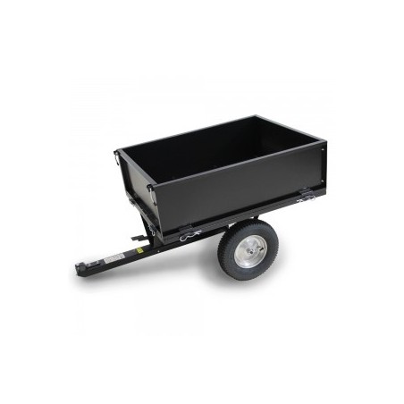 Remorque pour tracteur tondeuse avec benne basculante - charge max 225kg.