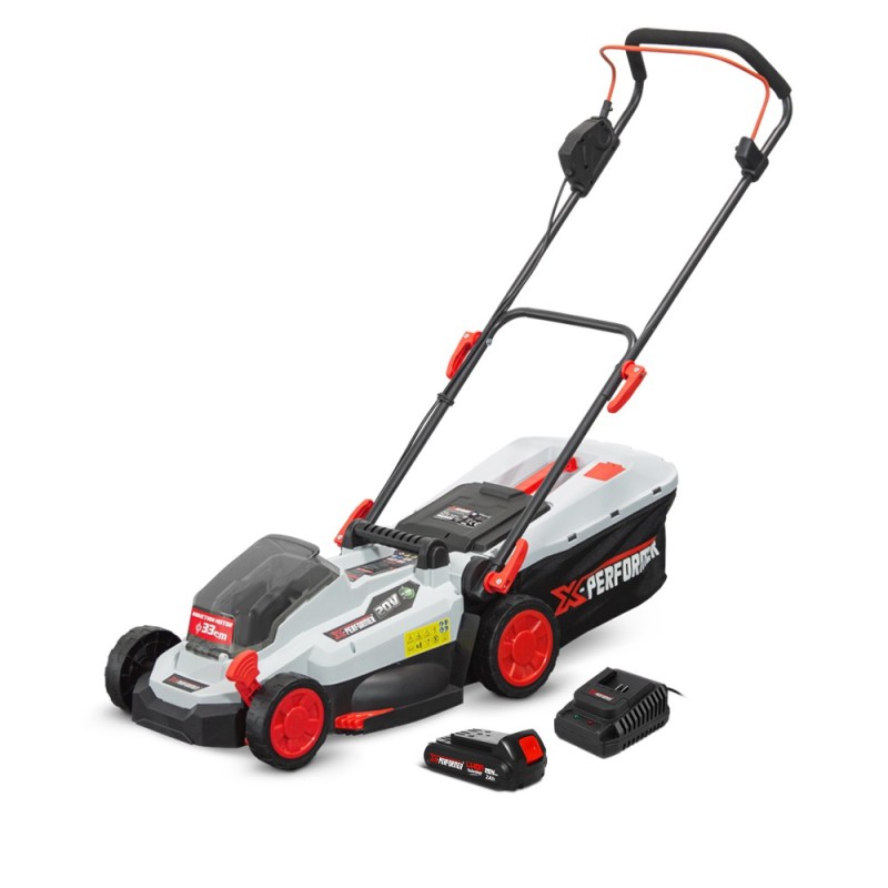 Tondeuse rechargeable 20V max 33 cm avec batterie 2Ah - X-Performer Tondeuse rechargeable 20V max 33 cm avec batterie 2Ah - X-Performer