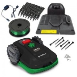 Robot tondeuse 20V avec fil périmétrique - 900MÂ² - Largeur de coupe 18cm