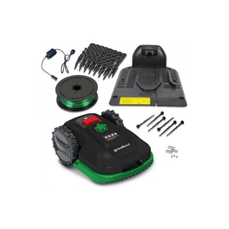 Robot tondeuse 20V avec fil périmétrique - 900MÂ² - Largeur de coupe 18cm