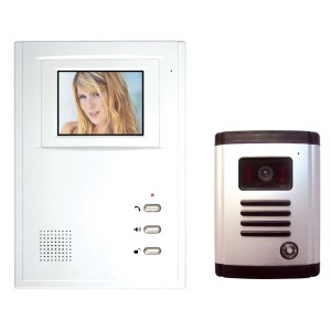 Interphone vidéo noir et blanc équipé d’un écran n
