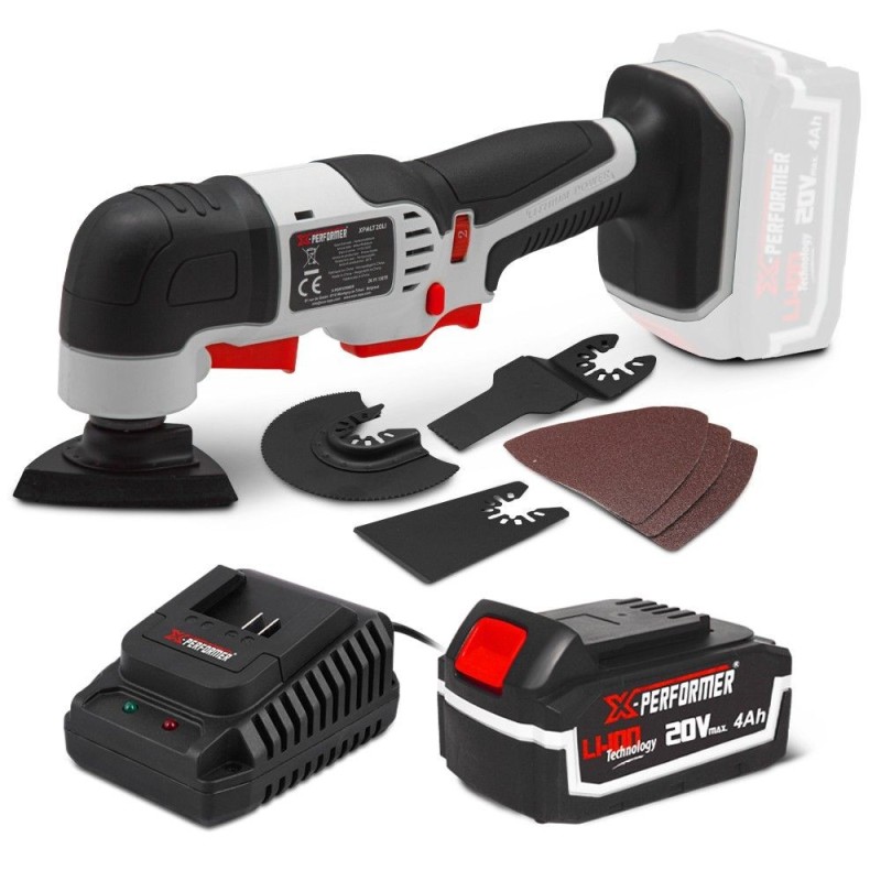 Outil multifonctions sans fil 20V + accessoires - avec batterie 4Ah - X-Performer X-PERFORMER - 1