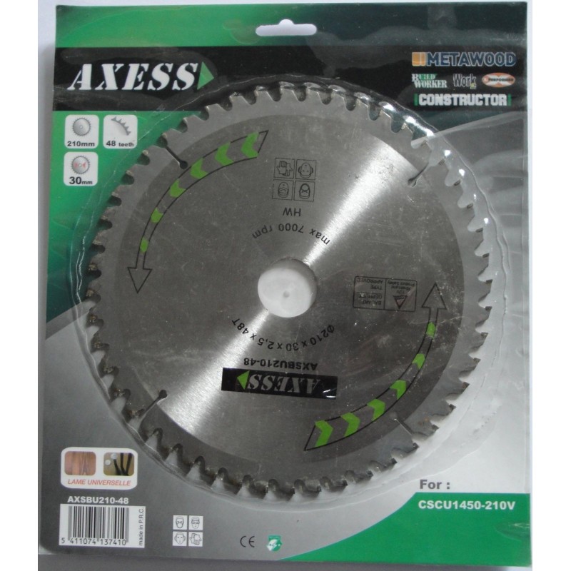 Lame universelle 210mm - 48 dents - Axess AXESS - 1 Lame universelle 210mm - 48 dents - Axess AXESS - 1