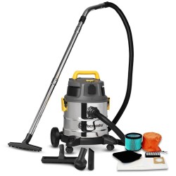 Aspirateur eau et poussieres 1600W - 20L inox - 27 Kpa avec prise integree Vacmaster Professional - 2