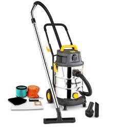 Aspirateur eau et poussieres 1600W - 30L inox - 27 Kpa avec prise integree et bouchon de vidange Vacmaster Professional - 2