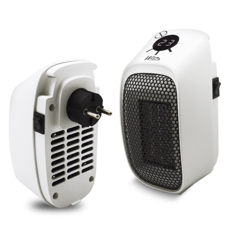 Chauffage Ceramique Plug In 400W â Mini Radiateur alectrique Mural, Thermostat Reglable 15-45°, Rotation 45° WARM TECH - 1 Chauffage Ceramique Plug In 400W â Mini Radiateur alectrique Mural, Thermostat Reglable 15-45°, Rotation 45° WARM TECH - 1