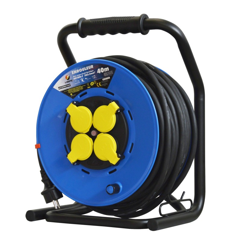 Enrouleur 4 prises-h07rn-3g2.5MM²-40M -I-watts Pro I-WATTS PRO - 1 Enrouleur 4 prises-h07rn-3g2.5MM²-40M -I-watts Pro I-WATTS PRO - 1