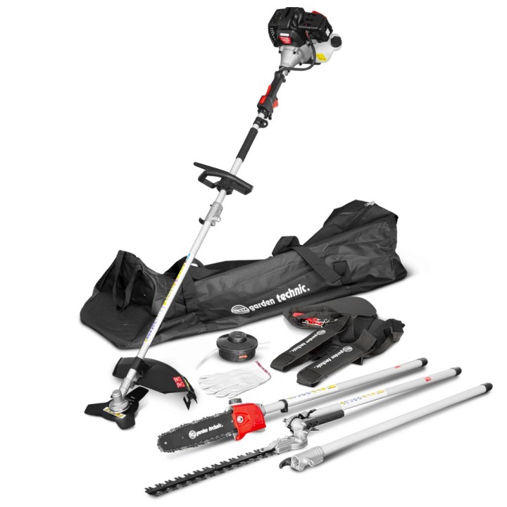 Outil multifonctions 4 en 1(debroussailleuse - taille haies - elagueuse) - 52cc - Sac de transport - Elem Garden