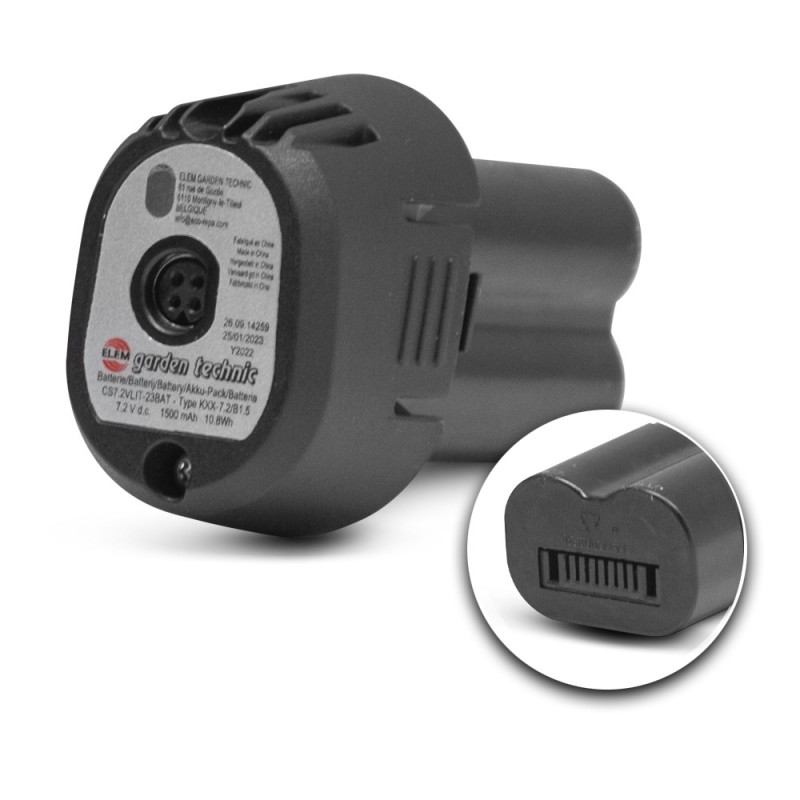 Batterie pour secateur rechargeable 7.2v lithium - Elem Garden