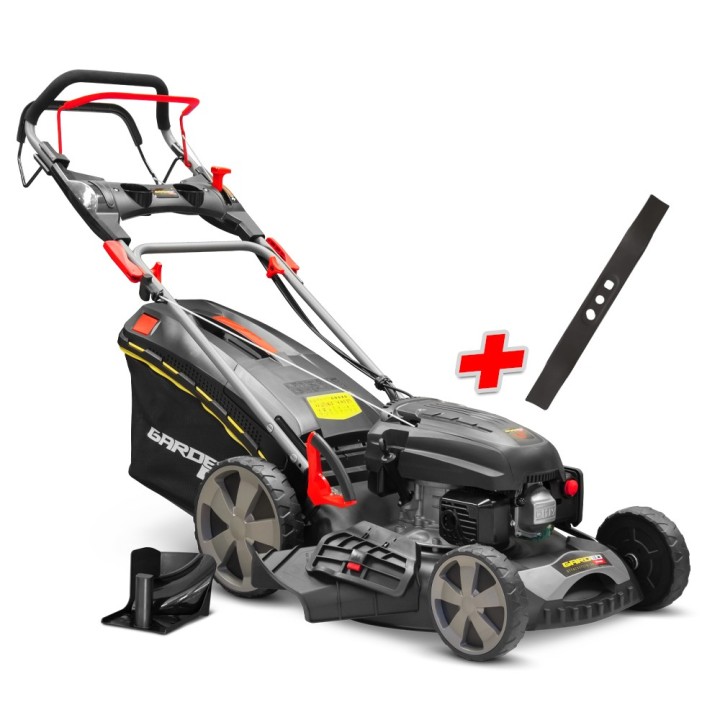 Tondeuse thermique autotractee 170.1cc - 50.8cm livree avec 2 lames + mulching et ejection laterale - Gardeo Pro