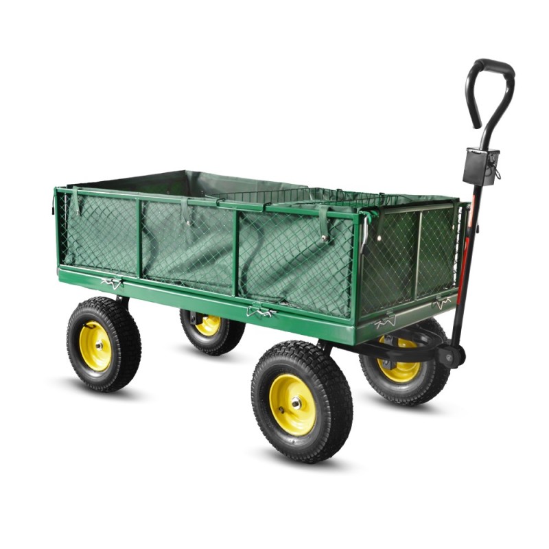 Chariot de jardin en acier avec ba¢che amovible  138x62x68CM